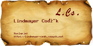 Lindmayer Csák névjegykártya